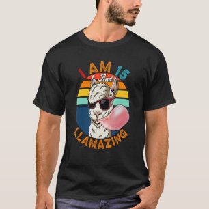 Vintage Retro I'm 15 And Llamazing Llama Sunglasse T-Shirt