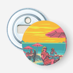Vintage retro inspired, beach scene bottle opener
