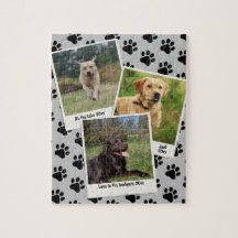 Vintage Retro Instant 3 Pet Photo Frame Paw Prints
