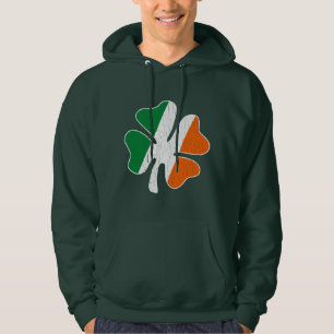 Vintage Retro Irish Flag Shamrock Hoodie