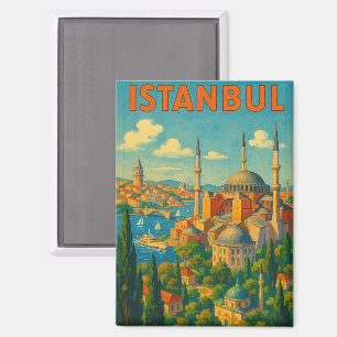 Vintage Retro Istanbul Turkey Hagia Sophia Magnet