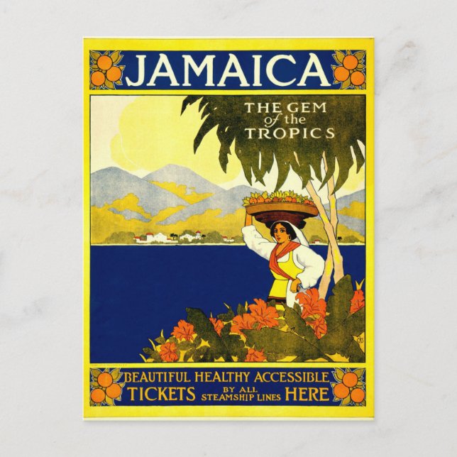 Vintage Retro JamaicaTravel Tourism Postcard (Front)