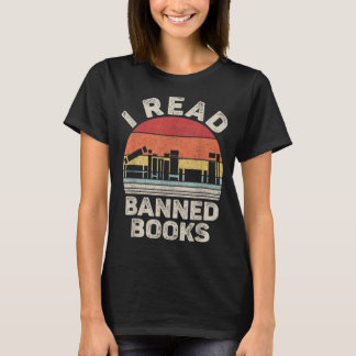 Vintage Retro Je Lis T-shirt Livres Interdits