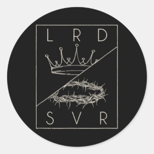 Vintage Retro Jesus Christian Lord &amp; Saviour G Classic Round Sticker