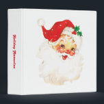 Vintage Retro Jolly Old Santa Claus Christmas Binder<br><div class="desc">Personalized binder with a vintage image of a retro santa claus face. Happy and jolly with round rosy cheeks.</div>