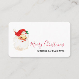 Vintage Retro Jolly Old Santa Claus Christmas Business Card