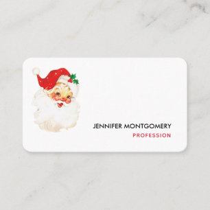 Vintage Retro Jolly Old Santa Claus Christmas Business Card