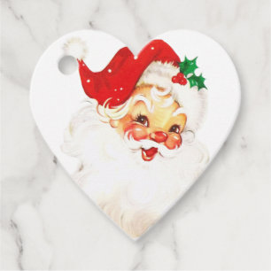 Vintage Retro Jolly Old Santa Claus Christmas Favour Tags