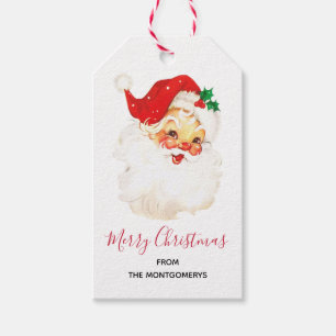 Vintage Retro Jolly Old Santa Claus Christmas Gift Tags