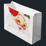 Vintage Retro Jolly Old Santa Claus Christmas Large Gift Bag<br><div class="desc">Large gift bag with a vintage image of a retro santa claus face. Happy and jolly with round rosy cheeks.</div>