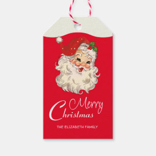 Vintage Retro Jolly Santa Claus Christmas Gift Tags