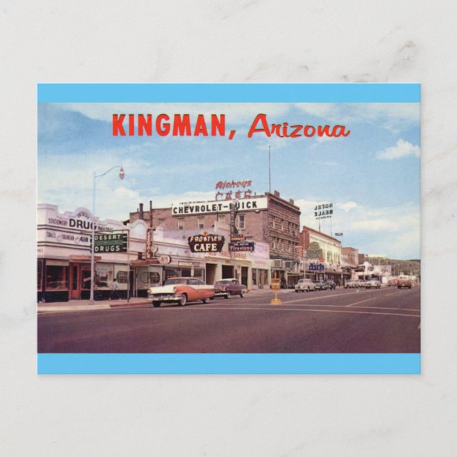 Vintage Retro Kingman Arizona Postcard (Front)