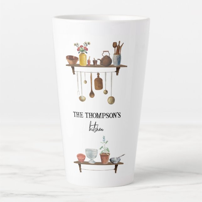 Vintage Retro Kitchen Utensils  Latte Mug (Front)