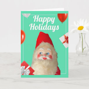 Vintage Retro Kitsch Santa Christmas Card
