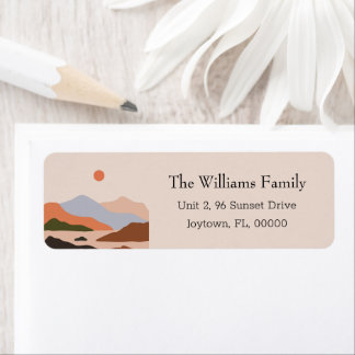 Vintage Retro Landscape Return Address Label