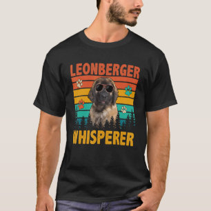 Vintage Retro Leonberger Whisperer Dog Sunglasses T-Shirt
