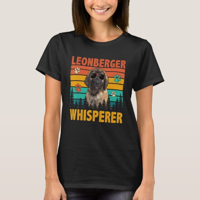 Vintage Retro Leonberger Whisperer Dog Sunglasses  T-Shirt (Front)