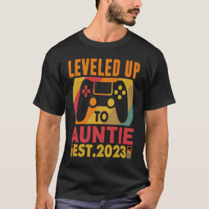 Vintage Retro Levelled Up To Auntie 2023 Going To  T-Shirt