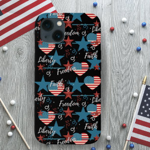 Vintage Retro Liberty Faith and Freedom USA iPhone 13 Case