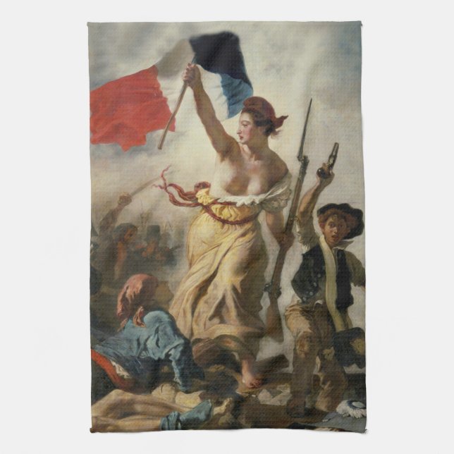 Vintage Retro Liberty Leading the People Kitchen Towel (Vertical)