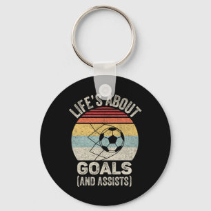 Vintage Retro Life's About Goals And Ists Funny So Keychain