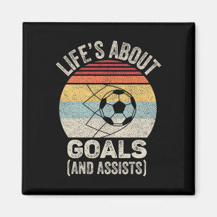 Vintage Retro Life's About Goals And Ists Funny So Magnet
