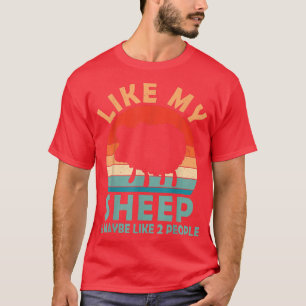 Vintage Retro Like My Sheep And Maybe Like 2 Peopl T-Shirt