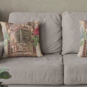 Vintage Retro Lilac Rose Perfume Soap  Throw Pillow