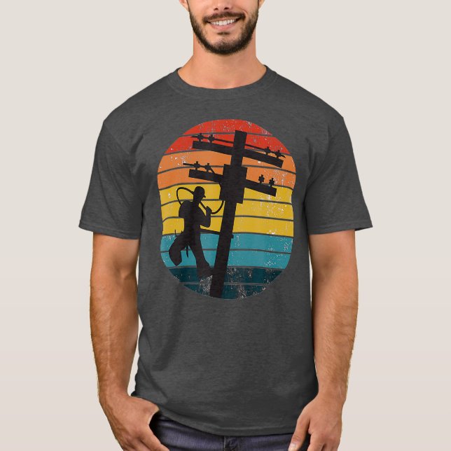 Vintage Retro Lineman Shirt Line Worker (Front)