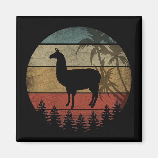 VINTAGE RETRO LLAMA MAGNET (Front)