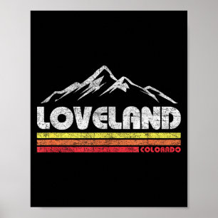 Vintage retro loveland colorado mountain bike poster