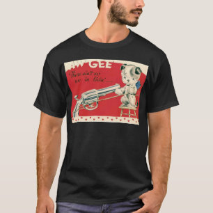 Vintage Retro Macbre Suicide Puppy Valentine Card T-Shirt