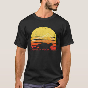 Vintage Retro Maine Coon Cat Silhouette Sunset Dis T-Shirt
