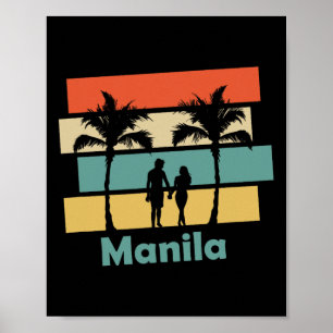 Vintage Retro Manila Philippines Vacation  Poster