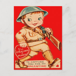 Vintage Retro Marching Soldier Valentine Card