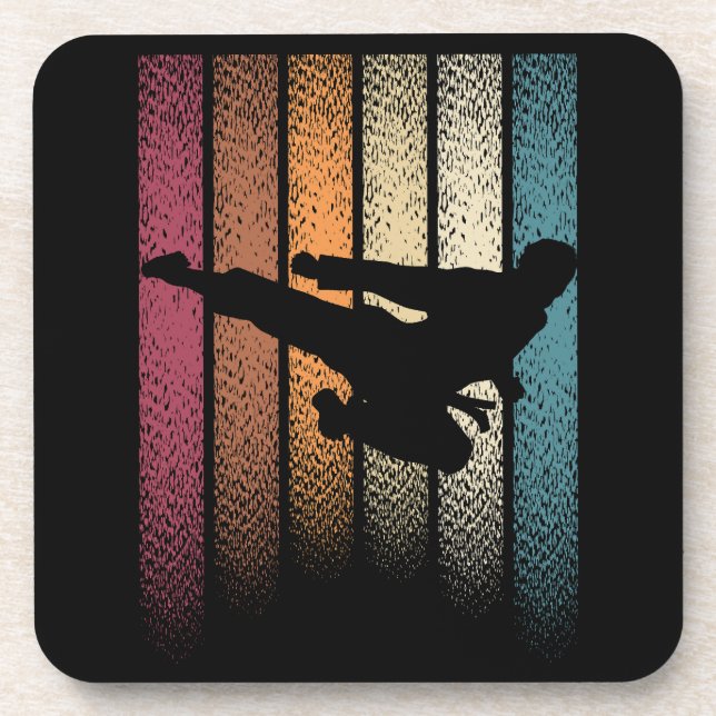 Vintage Retro Martial Arts Coaster (Front)