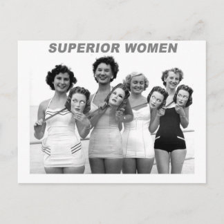 Vintage Retro Masked Bathing Beauties Postcard