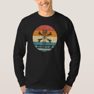 Vintage Retro Mechanic Engineer Mechanist Silhouet T-Shirt