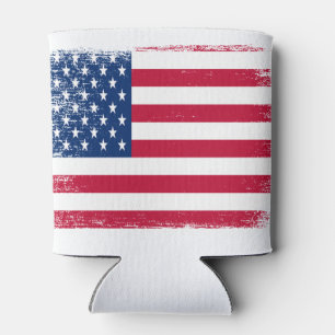 Vintage Retro 'Merica USA Flag Can Cooler
