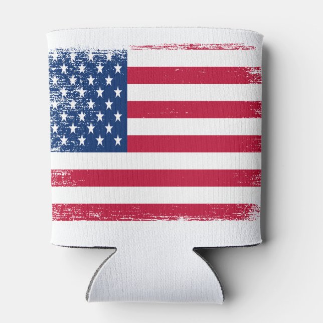Vintage Retro 'Merica USA Flag Can Cooler (Back)