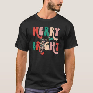 Vintage Retro Merry And Bright Leopard Lightning B T-Shirt