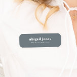 Vintage Retro Minimal Trendy Smoke Blue Name Tag<br><div class="desc">A simple stylish custom design with retro typography on a smoke blue background. The text can easily be personalized to make a design as unique as you are! The perfect trendy bespoke design for personal or business use!</div>