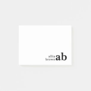 Vintage Retro Minimalist Monogram Design Post-it Notes