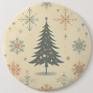 Vintage/Retro modern Christmas/winter 6 Inch Round Button
