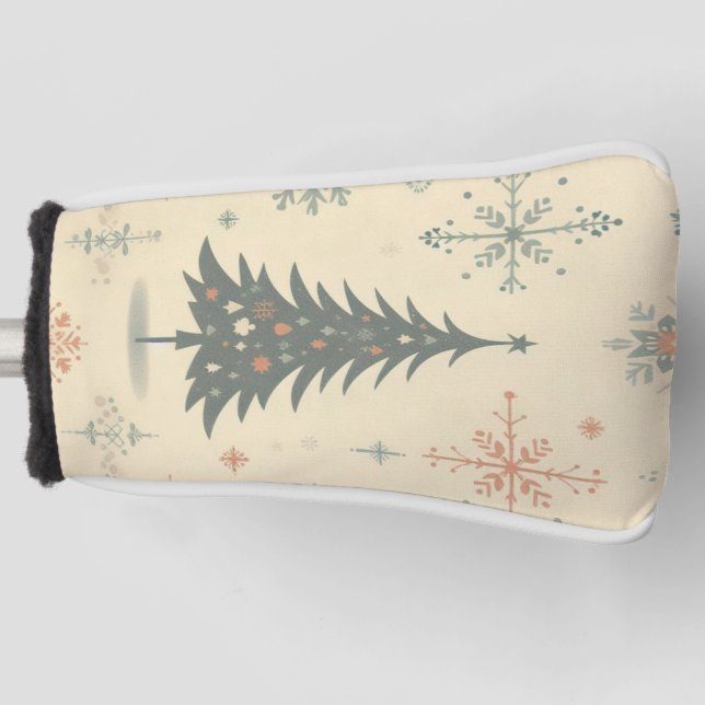 Vintage/Retro modern Christmas/winter Golf Head Cover (Front)