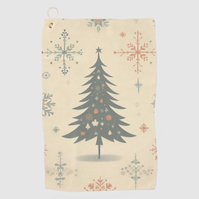 Vintage/Retro modern Christmas/winter Golf Towel (Front)