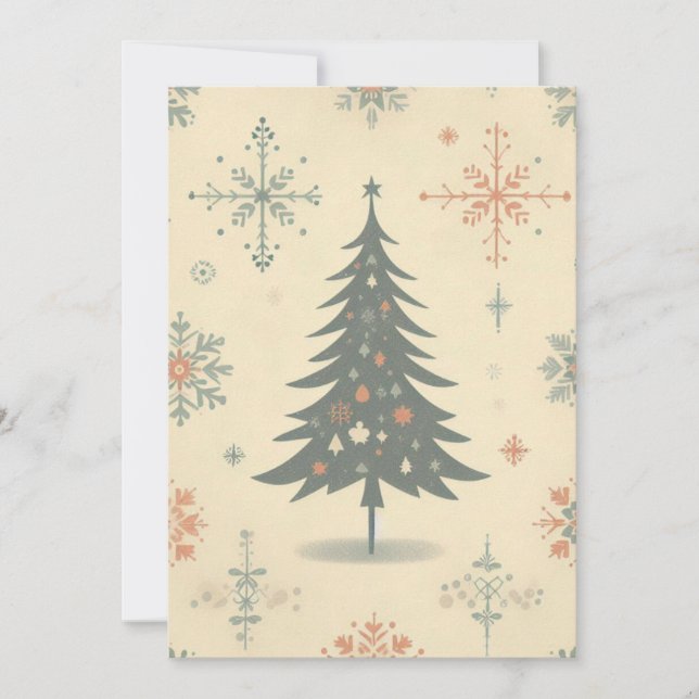 Vintage/Retro modern Christmas/winter Holiday Card (Front)