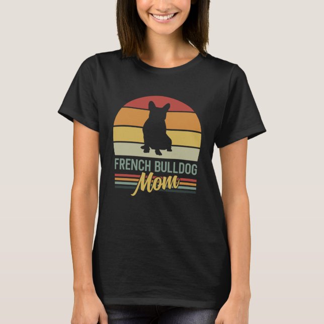 Vintage Retro Mom  5t French Bulldog T-Shirt (Front)