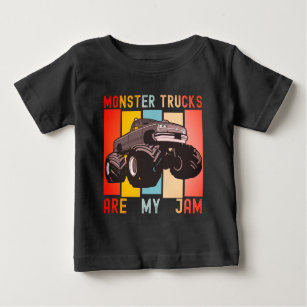 Vintage Retro - Monster Trucks Are My Jam Baby T-Shirt