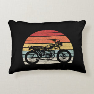Vintage Retro Motorcycle Accent Pillow